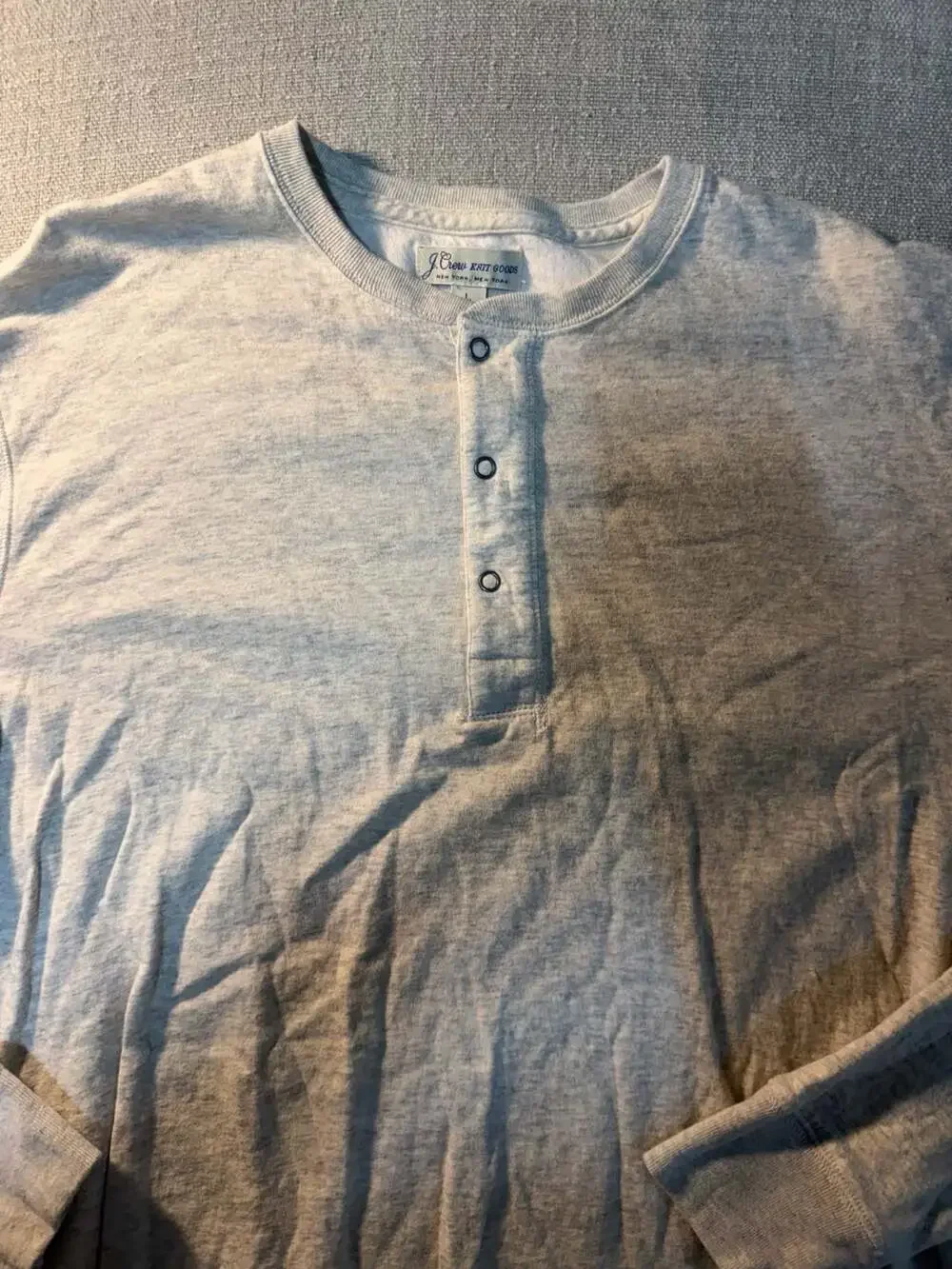 J. Crew Knit Goods Long Sleeve Henley Shirt Grey Size Large